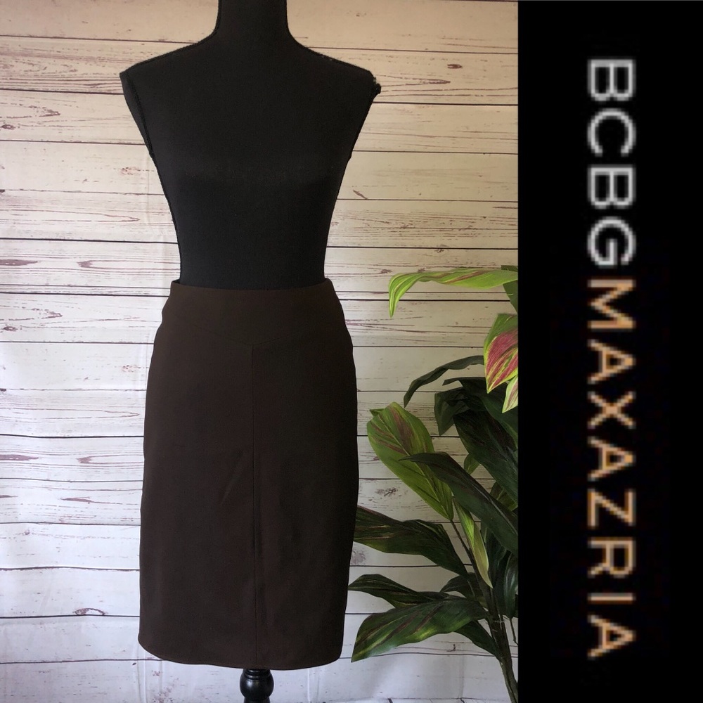 BCBGMAXAZRIA • Brown Pencil Midi Skirt